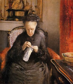 古斯塔夫 卡裡伯特 Portait of Madame Martial Caillebote the artist's mother 古斯塔夫 卡裡伯特 Portait of Madame Martial Caillebote the artist's mother
